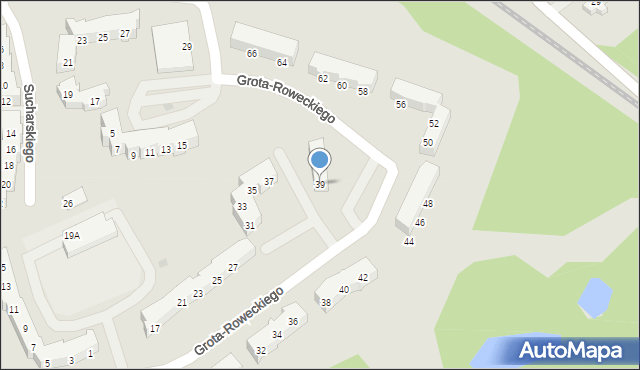 Braniewo, Grota-Roweckiego Stefana, gen., 39, mapa Braniewo