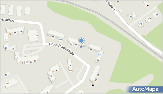 Braniewo, Grota-Roweckiego Stefana, gen., 58, mapa Braniewo