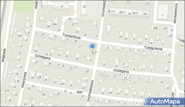 Brzeszcze, Grunwaldzka, 8, mapa Brzeszcze