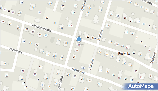 Brzozówka, Grabowa, 11, mapa Brzozówka