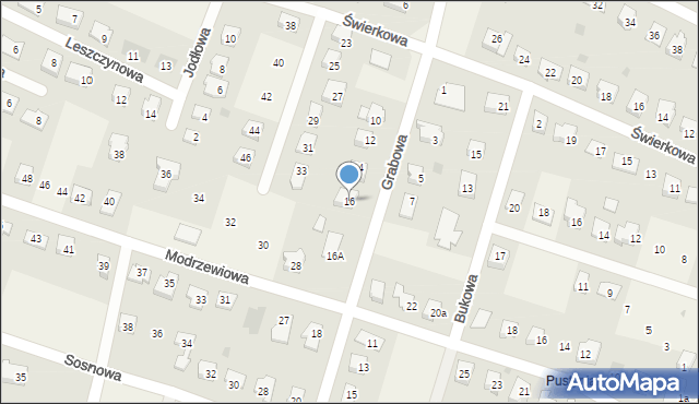 Brzozówka, Grabowa, 16, mapa Brzozówka
