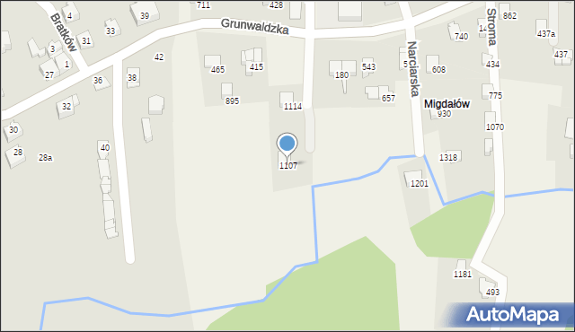 Buczkowice, Grunwaldzka, 1107, mapa Buczkowice