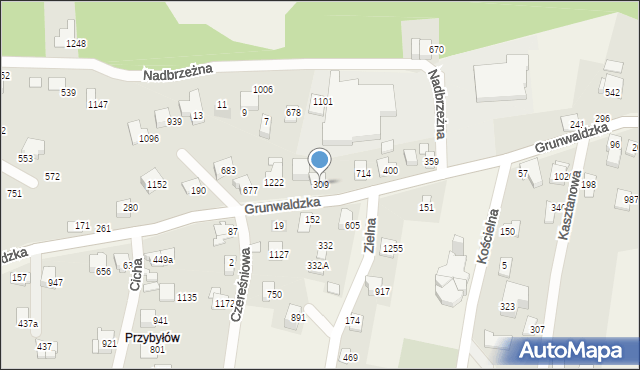 Buczkowice, Grunwaldzka, 309, mapa Buczkowice