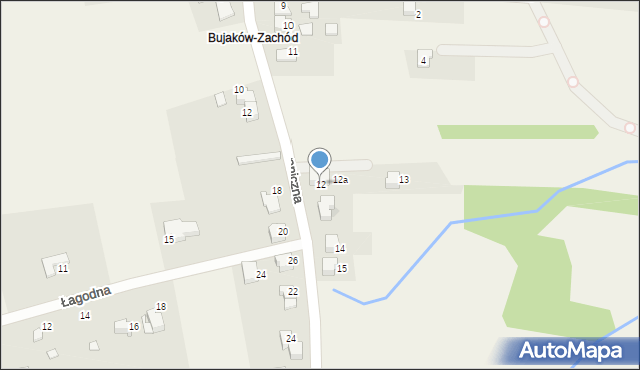 Bujaków, Graniczna, 12, mapa Bujaków