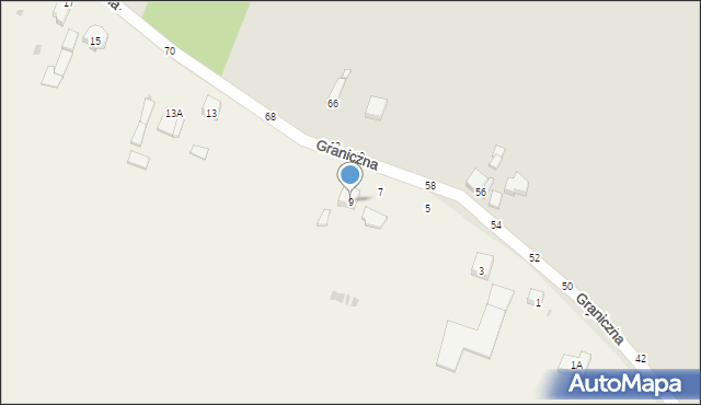 Bujny, Graniczna, 9, mapa Bujny