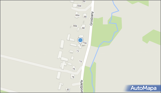 Bychawa, Grodzany, 72a, mapa Bychawa