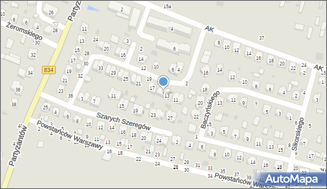 Bychawa, Grota-Roweckiego Stefana, gen., 15, mapa Bychawa