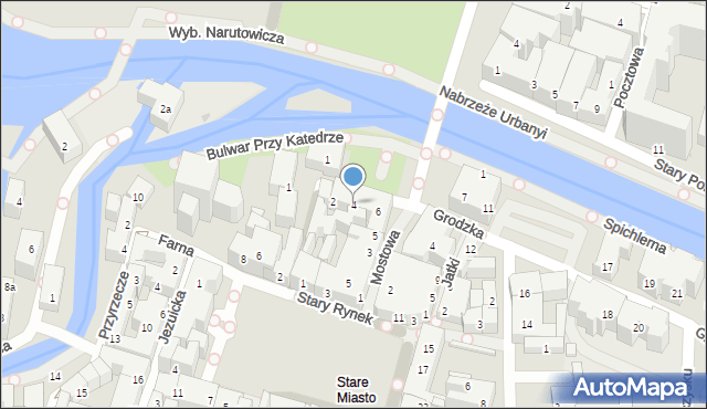 Bydgoszcz, Grodzka, 4, mapa Bydgoszczy