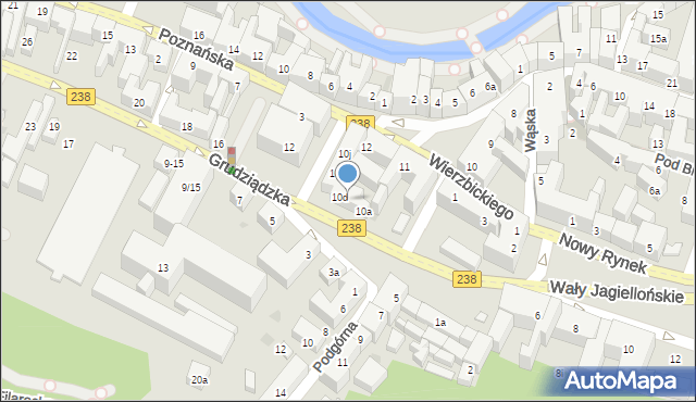 Bydgoszcz, Grudziądzka, 10c, mapa Bydgoszczy