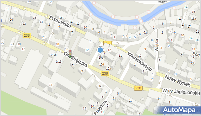 Bydgoszcz, Grudziądzka, 10g, mapa Bydgoszczy