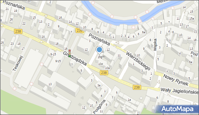 Bydgoszcz, Grudziądzka, 10g, mapa Bydgoszczy