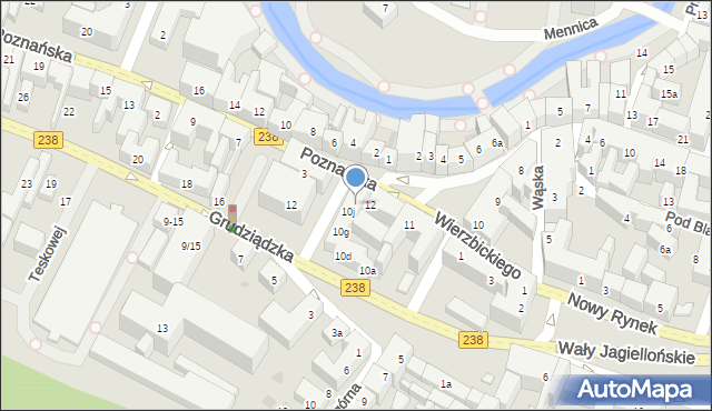 Bydgoszcz, Grudziądzka, 10k, mapa Bydgoszczy