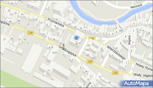 Bydgoszcz, Grudziądzka, 12, mapa Bydgoszczy