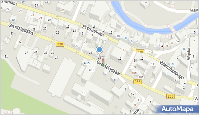 Bydgoszcz, Grudziądzka, 16, mapa Bydgoszczy