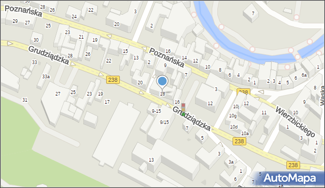 Bydgoszcz, Grudziądzka, 18, mapa Bydgoszczy