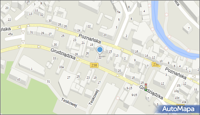 Bydgoszcz, Grudziądzka, 22, mapa Bydgoszczy