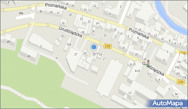 Bydgoszcz, Grudziądzka, 23, mapa Bydgoszczy