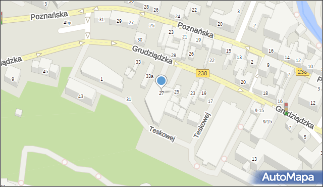 Bydgoszcz, Grudziądzka, 27, mapa Bydgoszczy