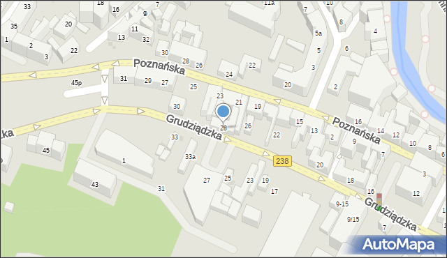 Bydgoszcz, Grudziądzka, 28, mapa Bydgoszczy