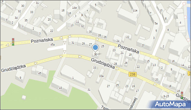 Bydgoszcz, Grudziądzka, 30, mapa Bydgoszczy