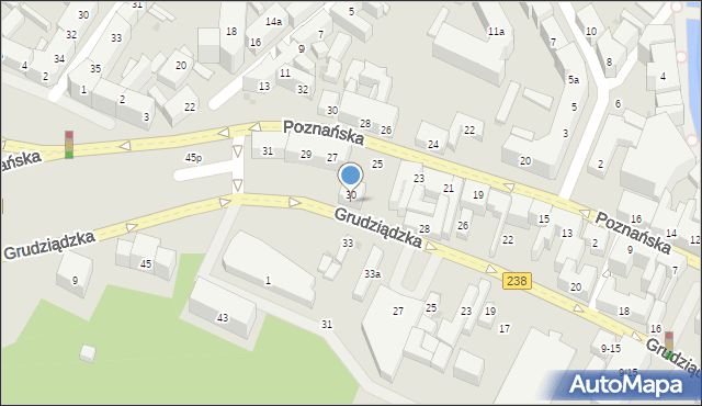 Bydgoszcz, Grudziądzka, 32, mapa Bydgoszczy