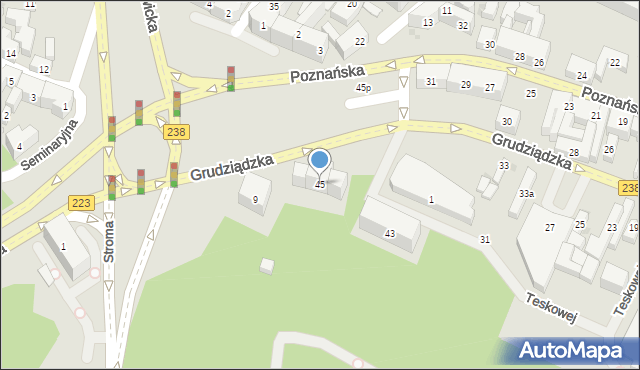 Bydgoszcz, Grudziądzka, 45, mapa Bydgoszczy