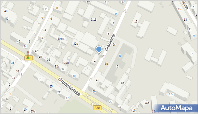 Bydgoszcz, Graniczna, 6a, mapa Bydgoszczy