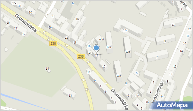 Bydgoszcz, Grunwaldzka, 12, mapa Bydgoszczy