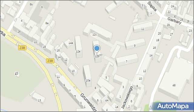 Bydgoszcz, Grunwaldzka, 12b, mapa Bydgoszczy