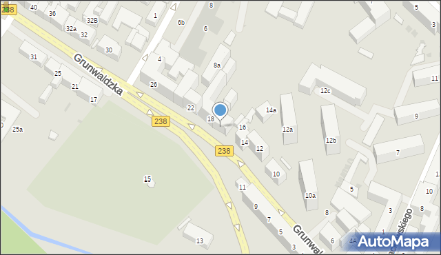 Bydgoszcz, Grunwaldzka, 18a, mapa Bydgoszczy