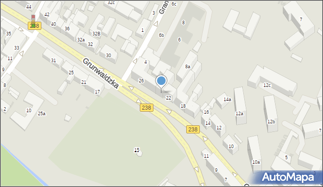 Bydgoszcz, Grunwaldzka, 24, mapa Bydgoszczy