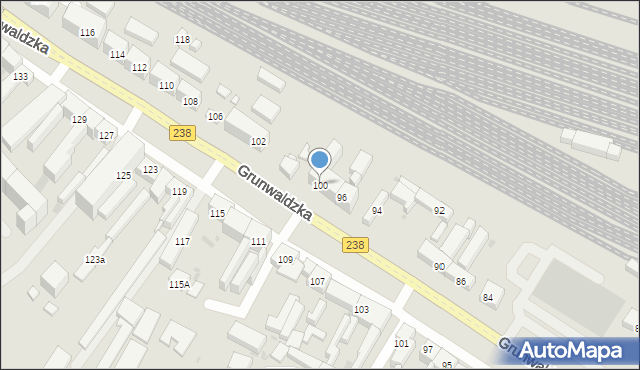 Bydgoszcz, Grunwaldzka, 100, mapa Bydgoszczy