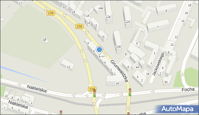 Bydgoszcz, Grunwaldzka, 7, mapa Bydgoszczy