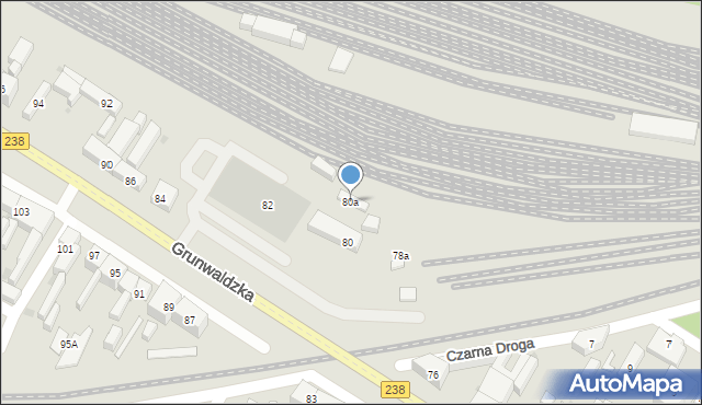 Bydgoszcz, Grunwaldzka, 80a, mapa Bydgoszczy