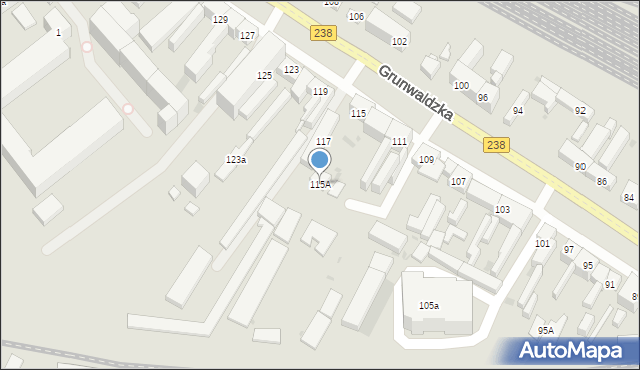 Bydgoszcz, Grunwaldzka, 115A, mapa Bydgoszczy