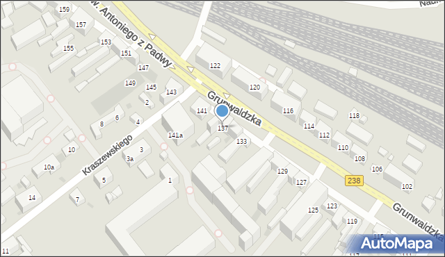 Bydgoszcz, Grunwaldzka, 137, mapa Bydgoszczy