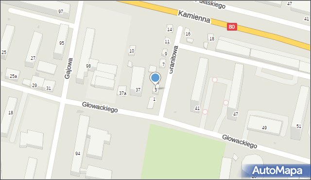 Bydgoszcz, Granitowa, 3, mapa Bydgoszczy