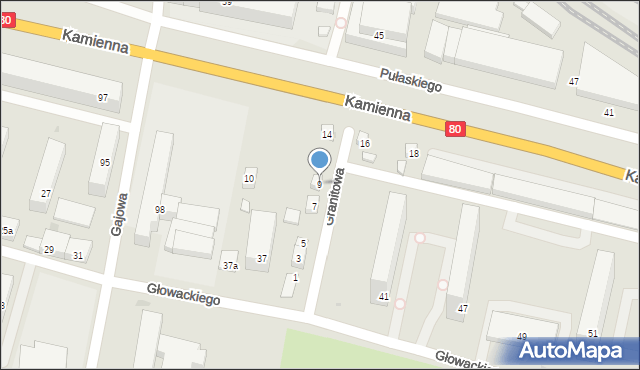 Bydgoszcz, Granitowa, 9, mapa Bydgoszczy