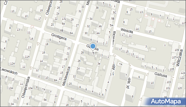 Bytom, Grottgera Artura, 5, mapa Bytomia