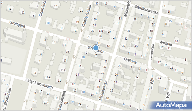 Bytom, Grottgera Artura, 7, mapa Bytomia