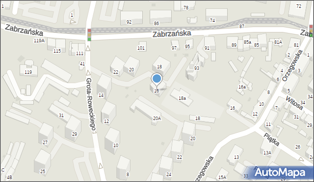 Bytom, Grota-Roweckiego Stefana, gen., 16, mapa Bytomia