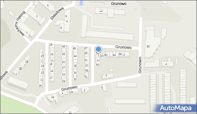 Chojnice, Grunowo, 54, mapa Chojnic