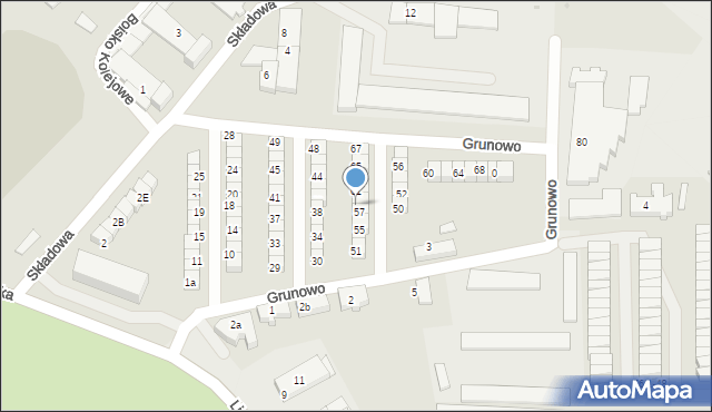 Chojnice, Grunowo, 59, mapa Chojnic