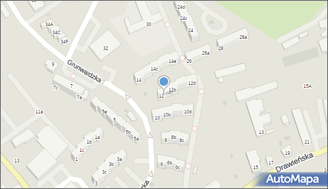 Choszczno, Grunwaldzka, 12a, mapa Choszczno