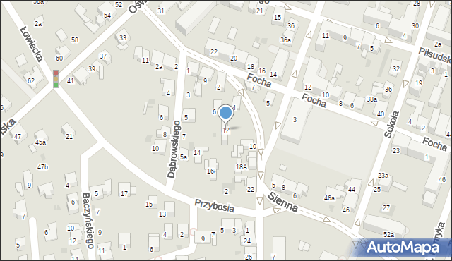 Chrzanów, Grzybowskiego Franciszka, mjr., 12, mapa Chrzanów