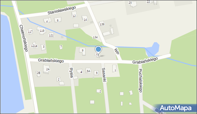 Chylice, Grabiańskiego, 13, mapa Chylice