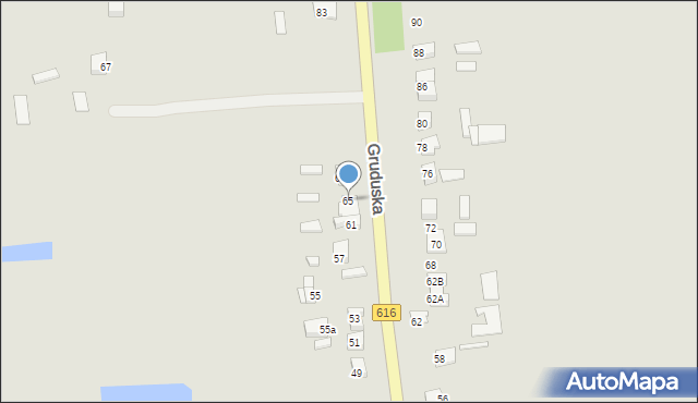Ciechanów, Gruduska, 65, mapa Ciechanów