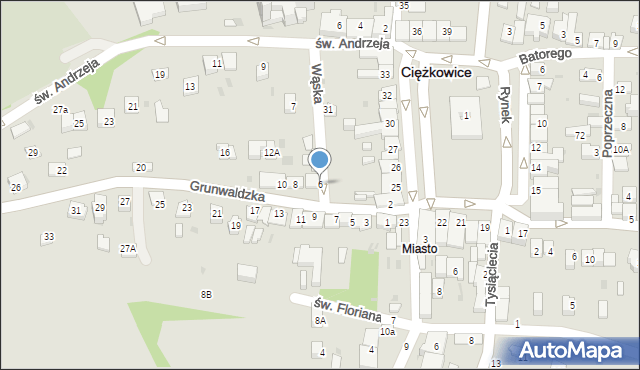 Ciężkowice, Grunwaldzka, 6, mapa Ciężkowice