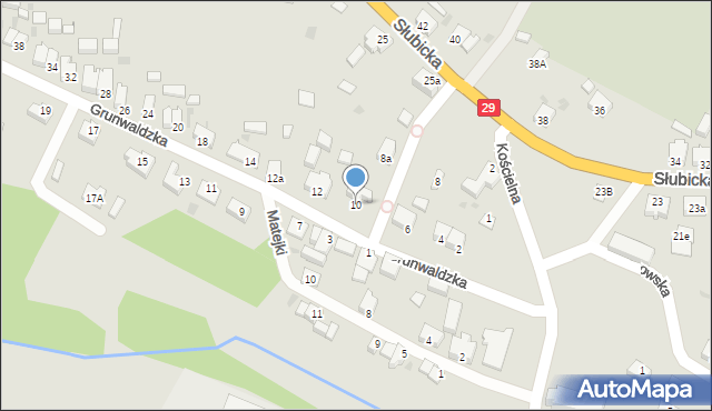 Cybinka, Grunwaldzka, 10, mapa Cybinka