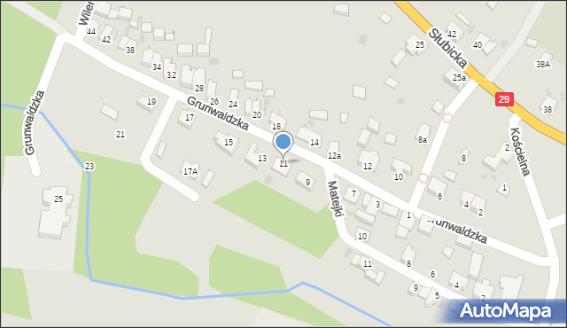 Cybinka, Grunwaldzka, 11, mapa Cybinka